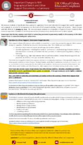 Important Changes to NIH Biographical Sketch and Other Support Documents – a Summary​